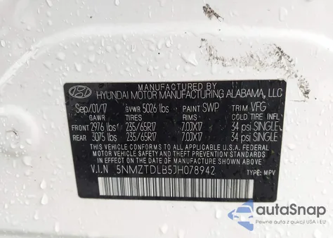 2018 Hyundai Santa Fe Sport 2.4L from USA, damaged, VIN 5NMZTDLB5JH078942